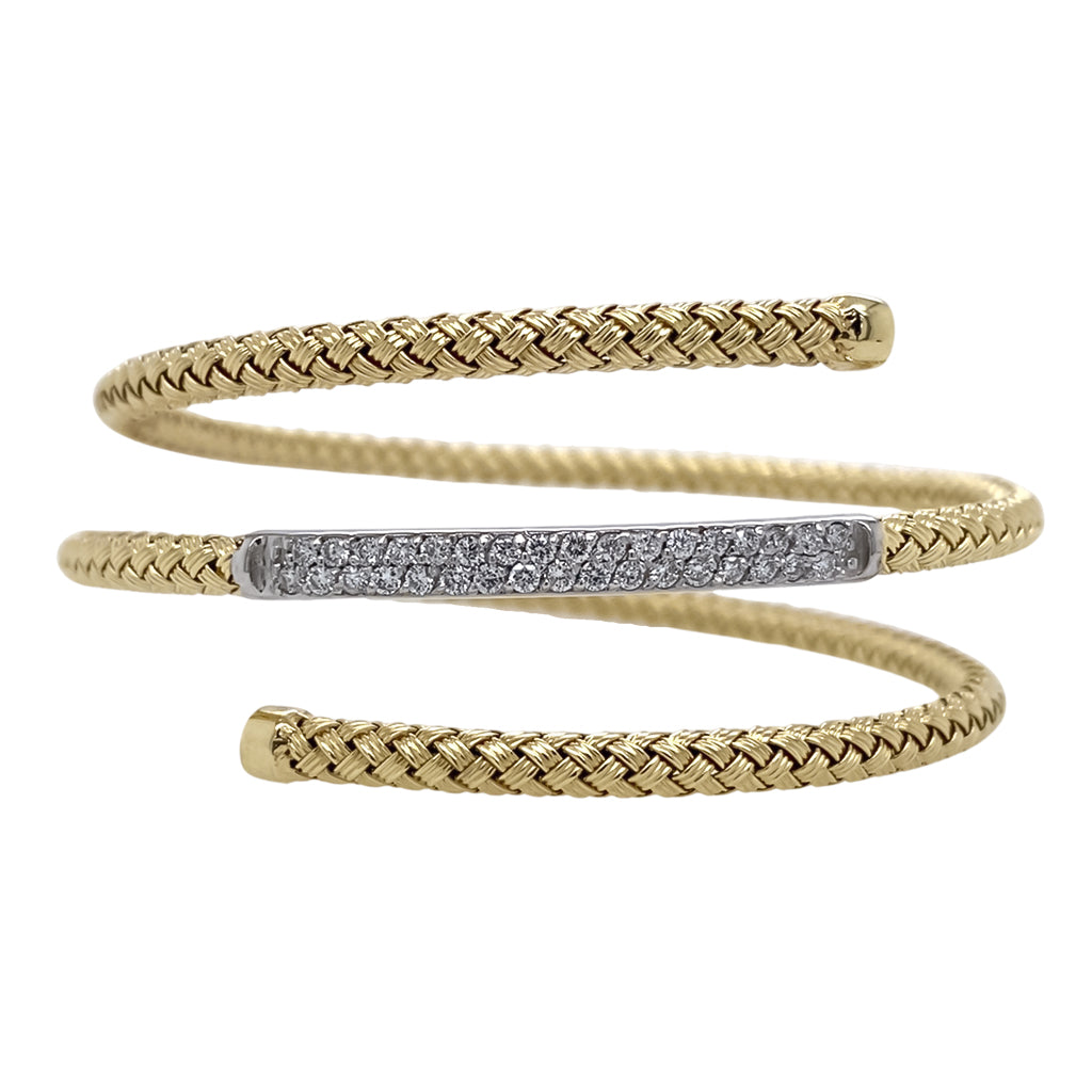 Pave and Braided Wrap Bracelet