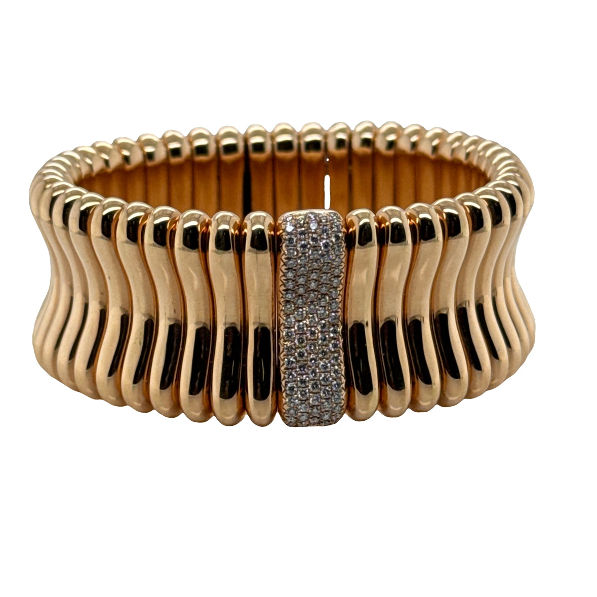Rose Gold Wide Cuff with Diamonds