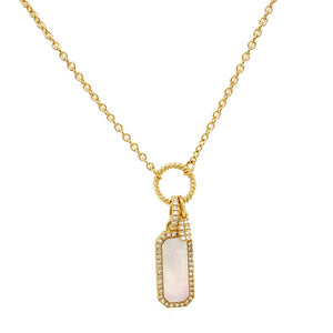 Mother-of-Pearl Bar Charm Necklace
