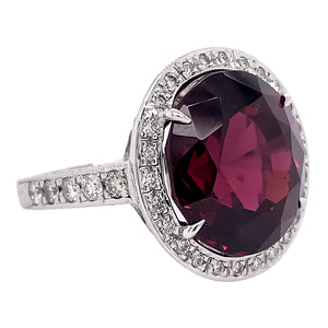 Garnet Halo Ring