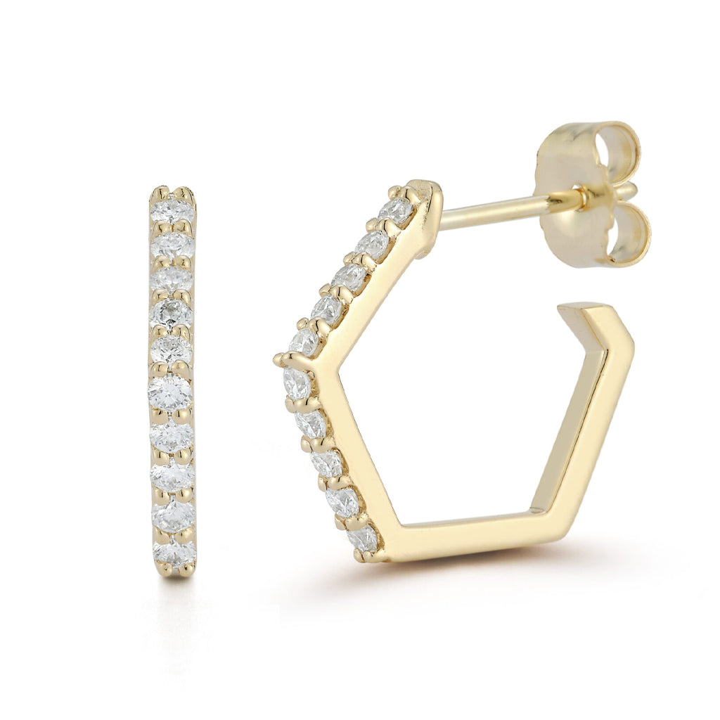'Tyson' Hexagonal Hoop Earrings