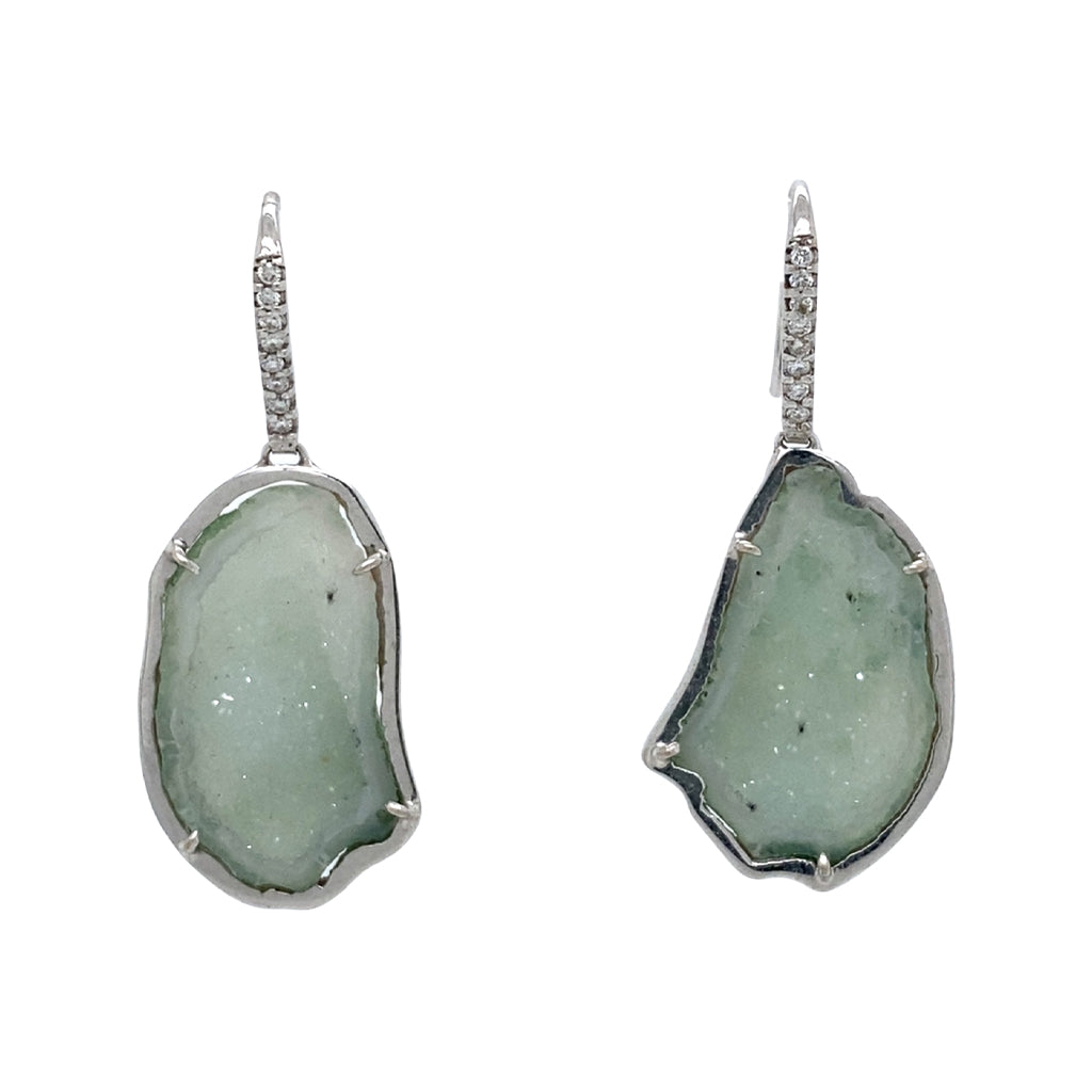 Mint Geode Drop Earrings