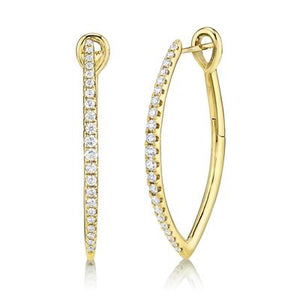 Marquise Shape Hoop Diamond Earrings