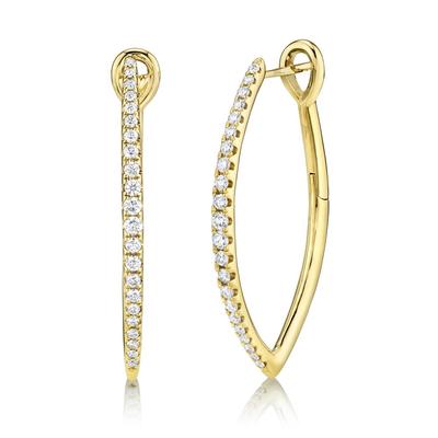 Marquise Shape Hoop Diamond Earrings