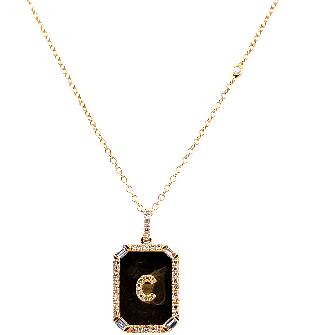Initial Nameplate Necklace