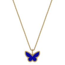 Two Sided Enamel Butterfly Necklace