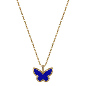 Two Sided Enamel Butterfly Necklace