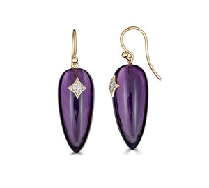 Amethyst Bullet Drop Earrings