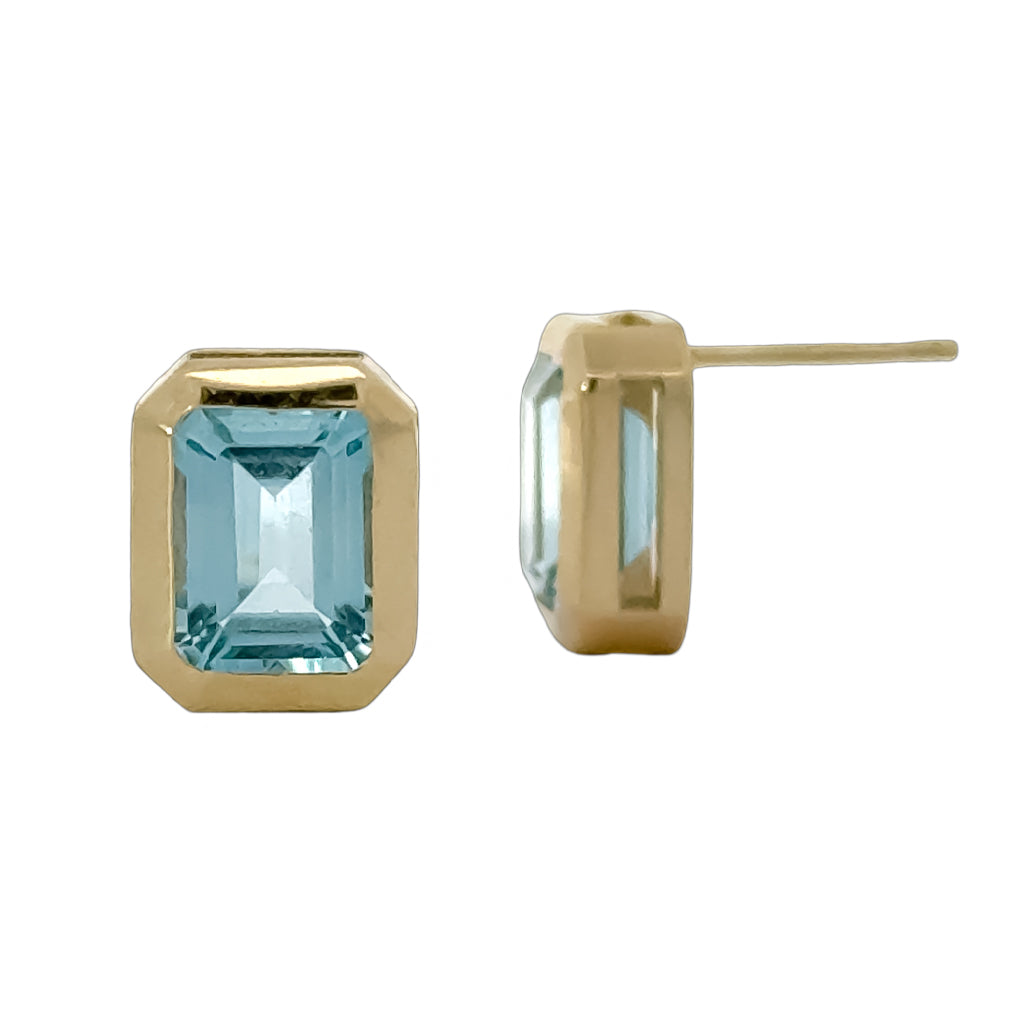 Blue Topaz Stud Earrings