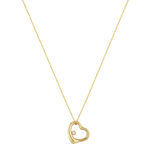 Diamond Floating Heart Necklace