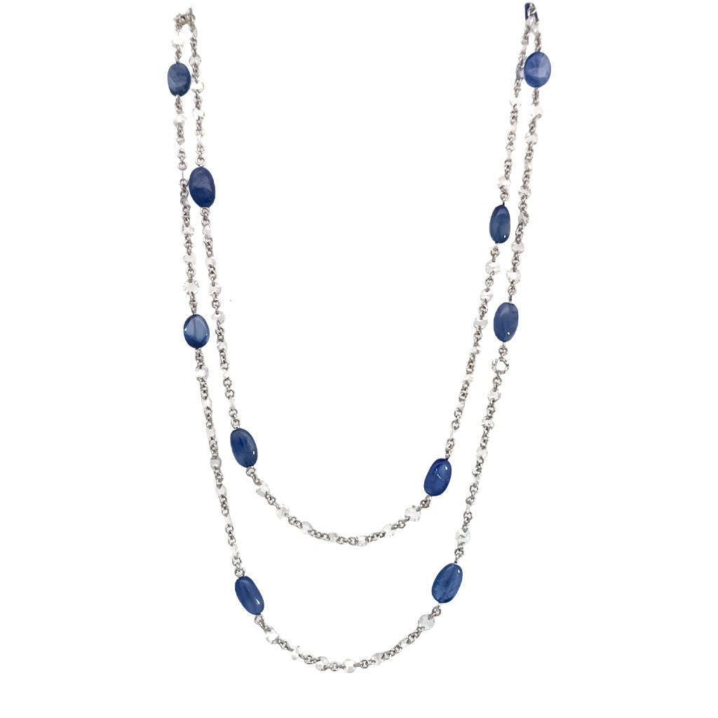 Sapphire and Diamond Rope Necklace