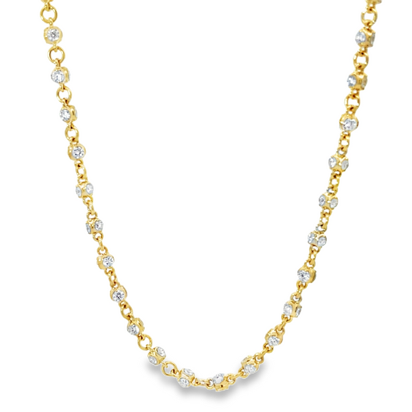 Lab Grown Diamond Rondel Tennis Necklace