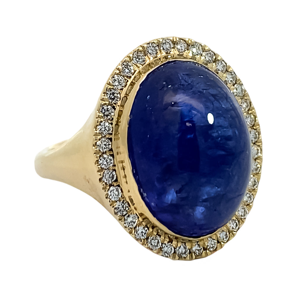 Tanzanite Cabochon Ring
