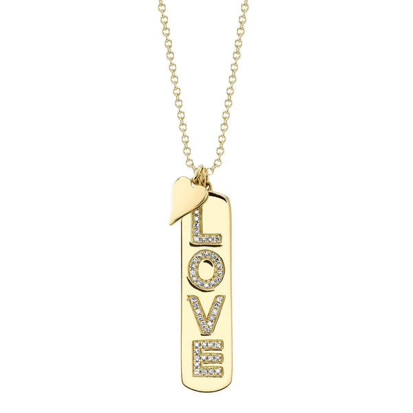 Diamond LOVE Bar Necklace