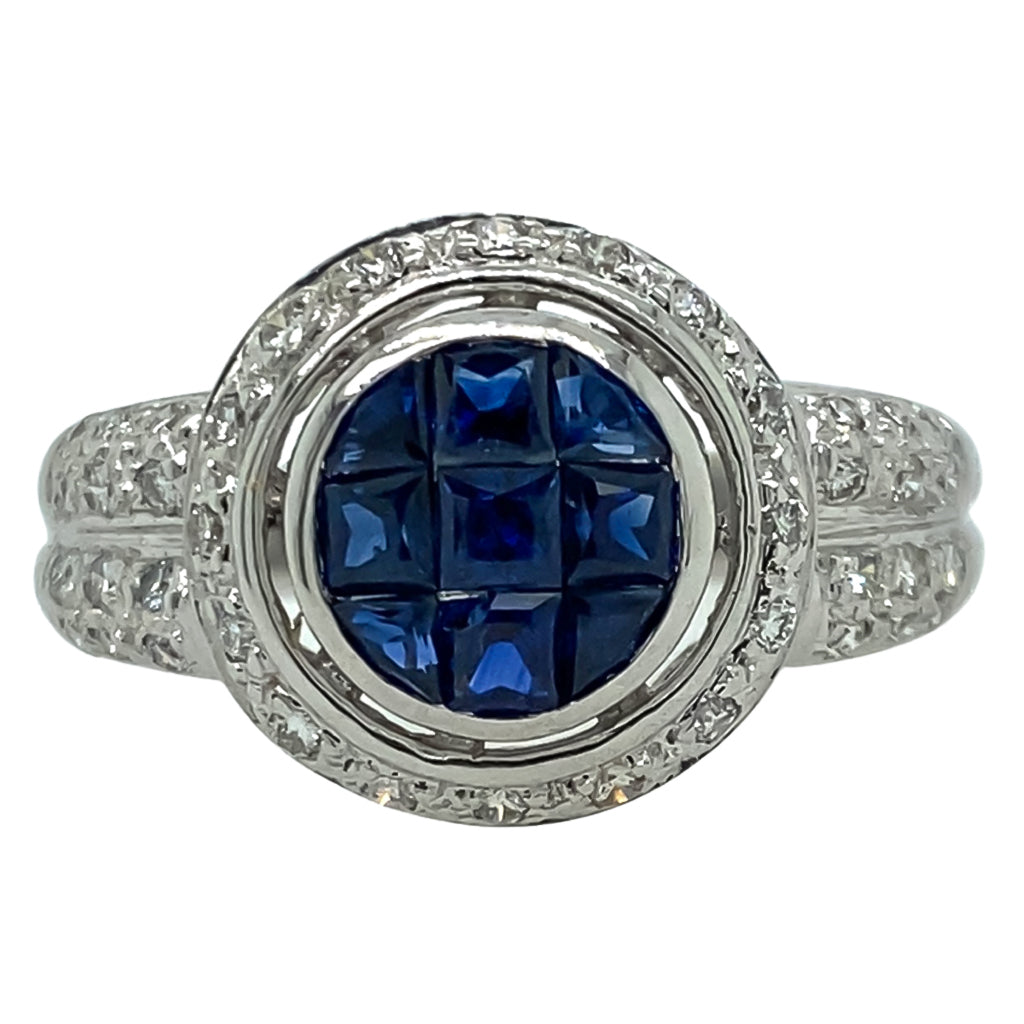 French Cut Sapphire Center Ring