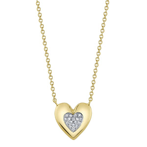 Pave Accented Heart Necklace