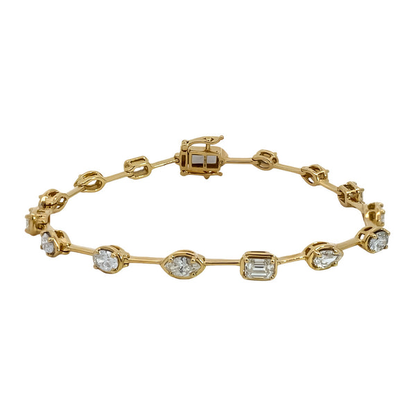 Mixed Shape Diamond Line Bracelet