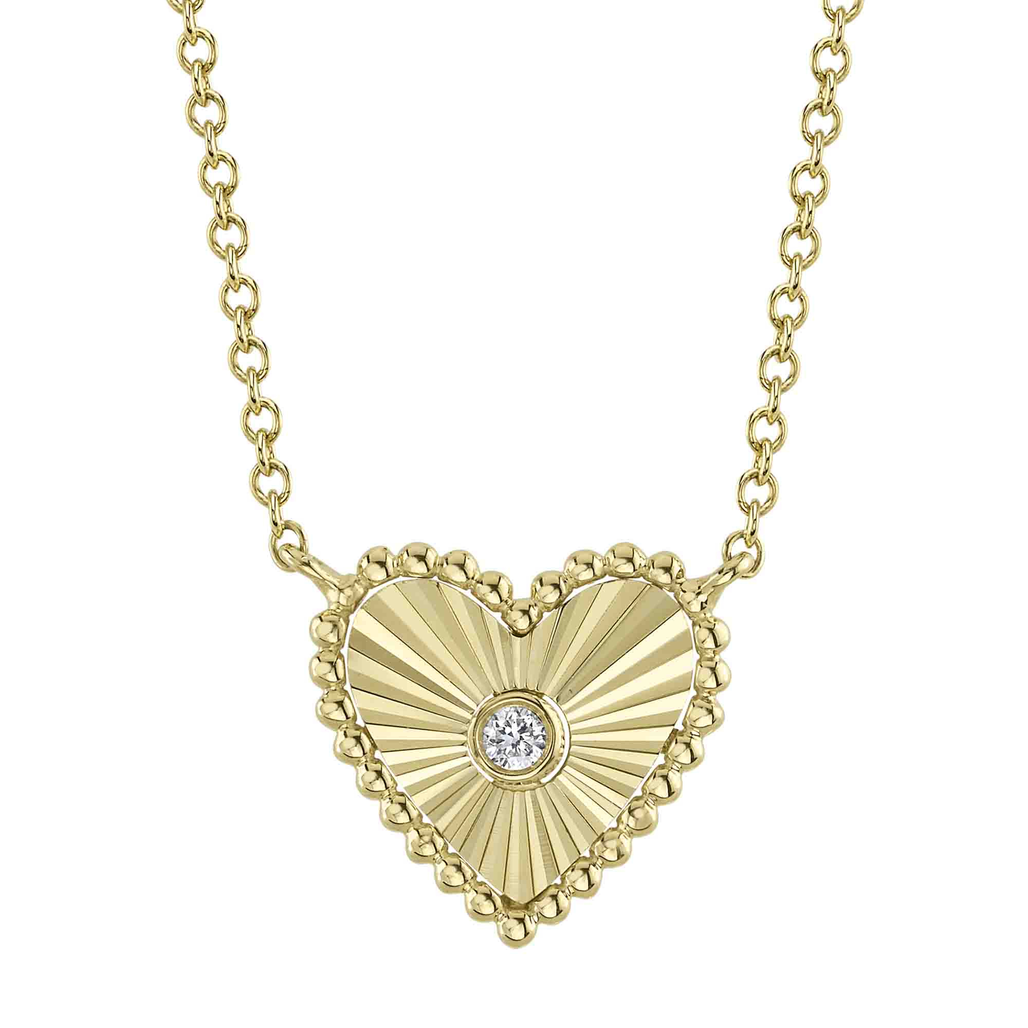 Fluted Heart Necklace