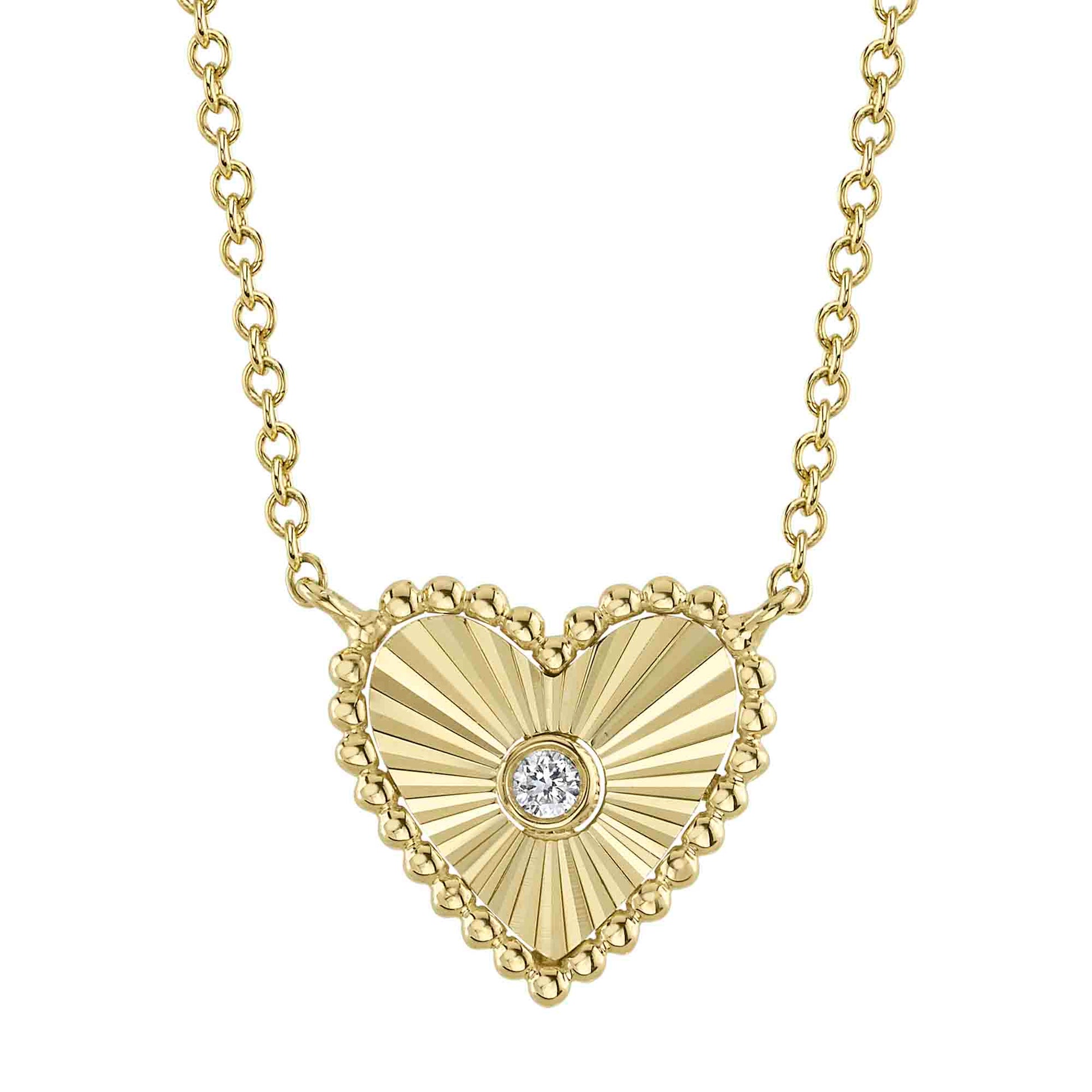 Fluted Heart Necklace