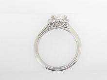 White Gold Pave Halo Cushion Cut Ring