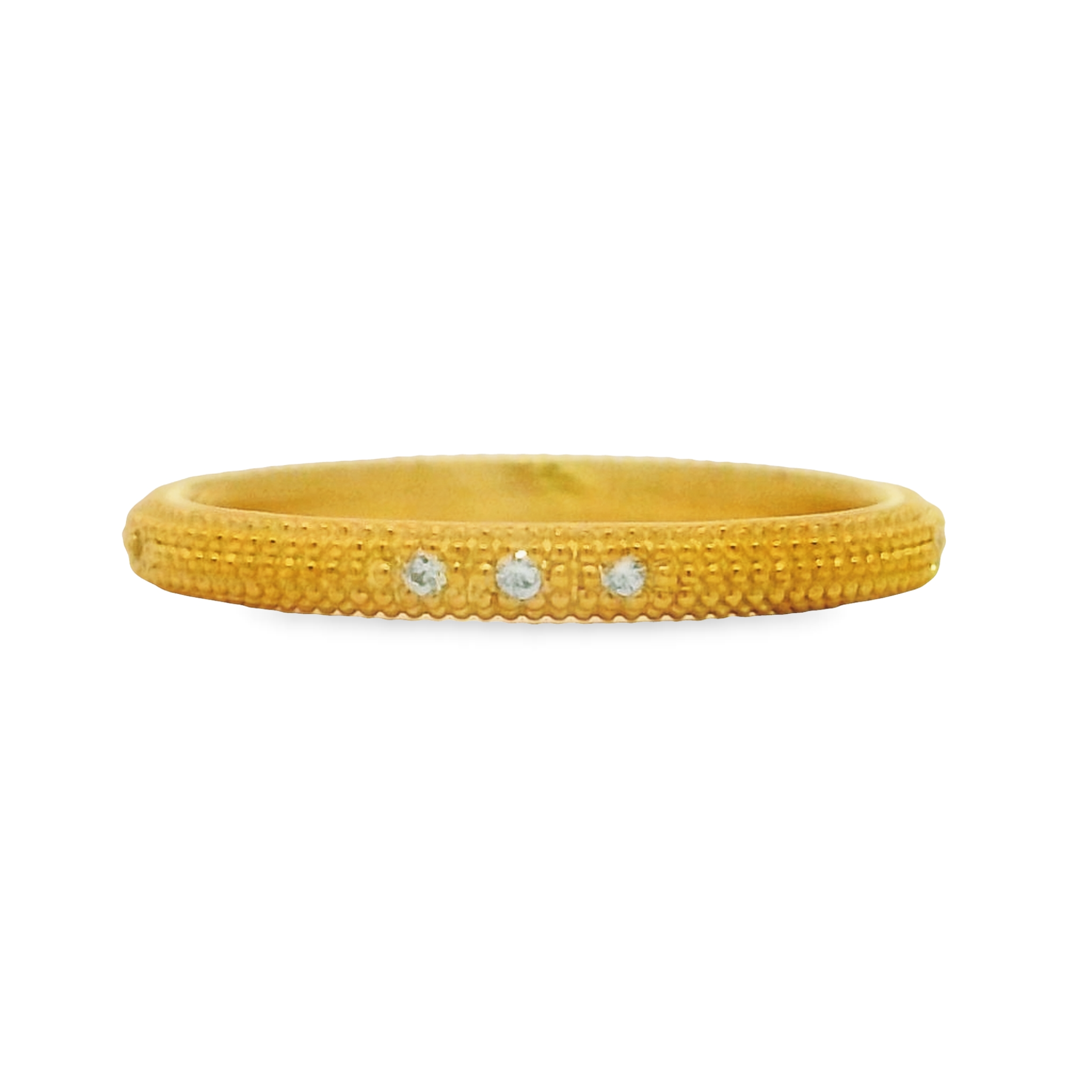 Textured Gold and Diamond Stacking Ring