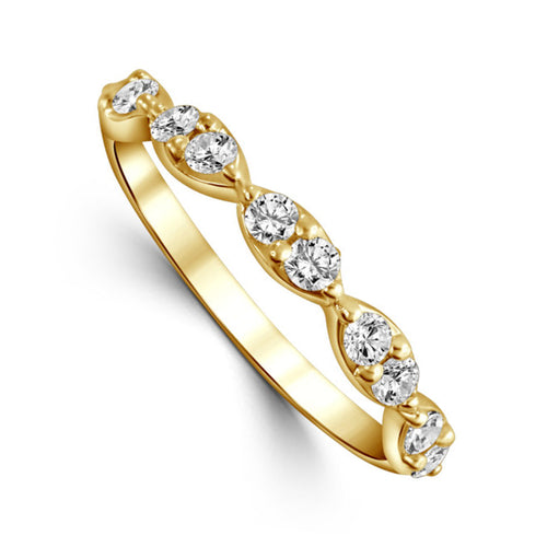 Marquise Section Shaped Diamond Stacking Ring
