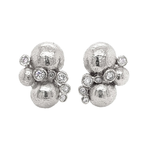 Large Silver Bubble Earrings