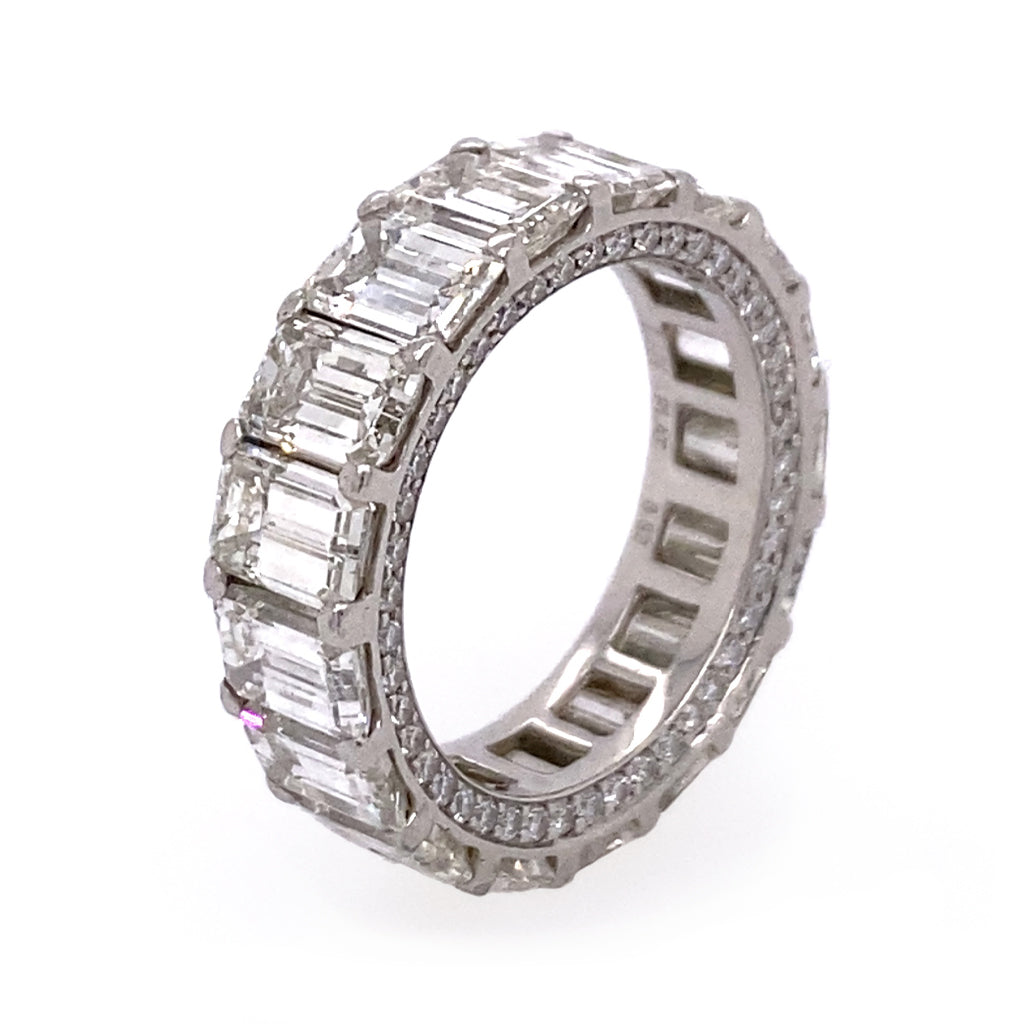 Diamond Emerald Eternity Band