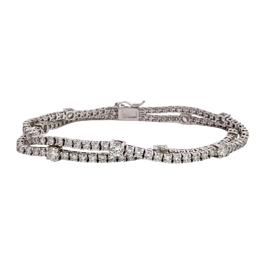 Double Strand Diamond Tennis Bracelet