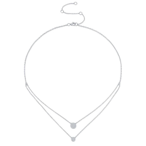 Double Chain Disc Necklace