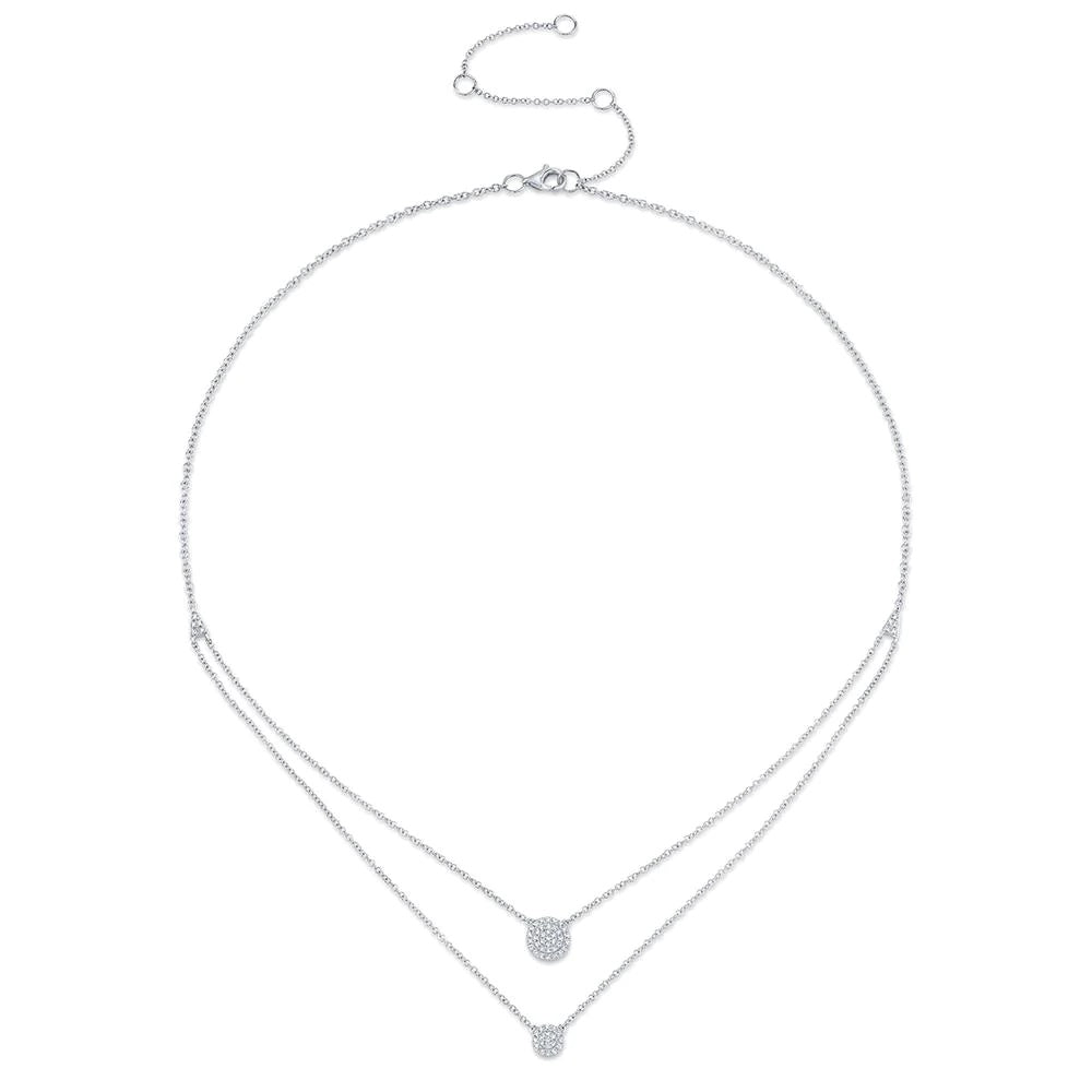 Double Chain Disc Necklace