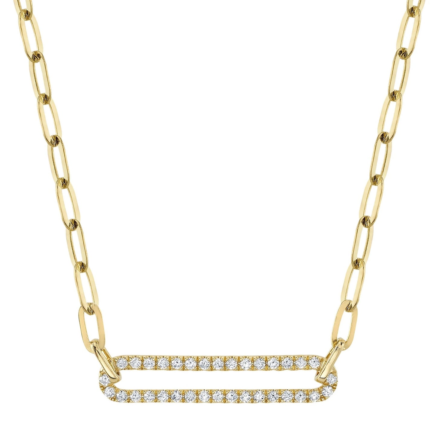 Diamond Paperclip Necklace