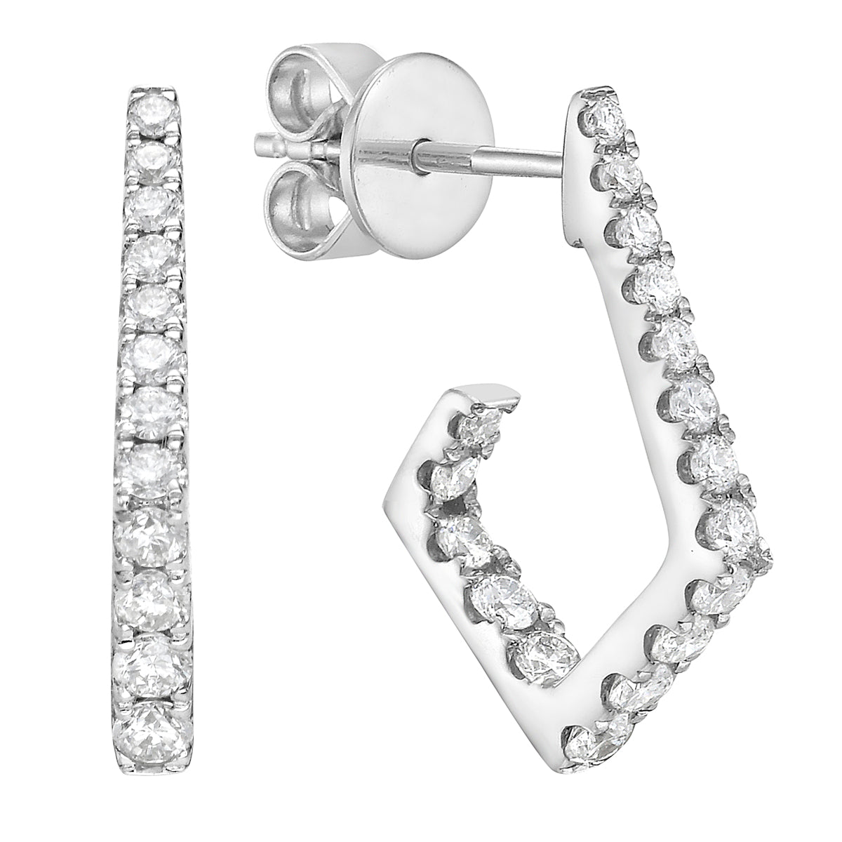 Inside Out Angular Diamond Earrings