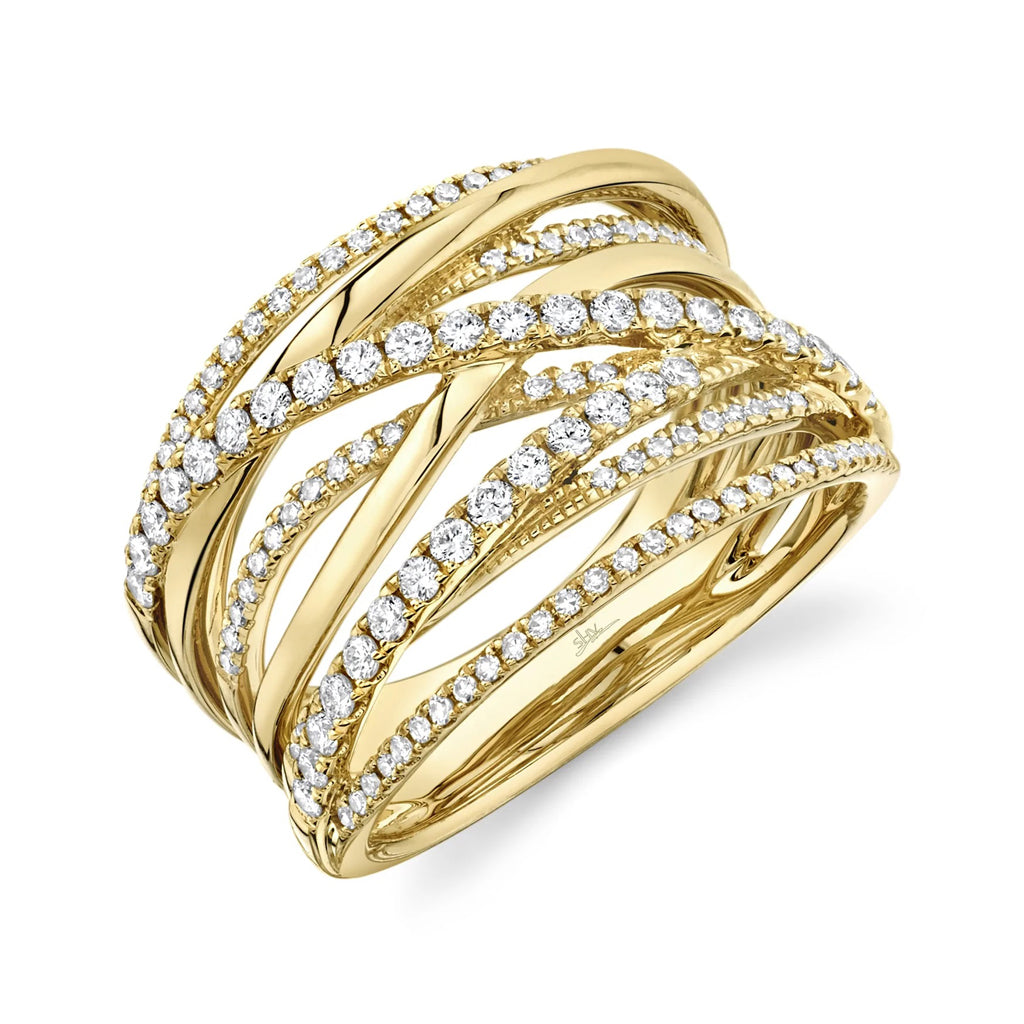 Gold and Pave Crossover Ring