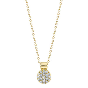 Domed Pave Disc Necklace