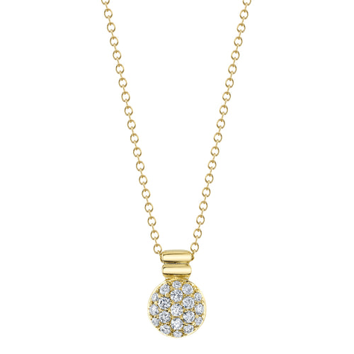 Domed Pave Disc Necklace