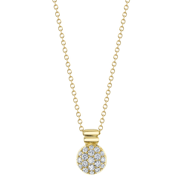 Domed Pave Disc Necklace