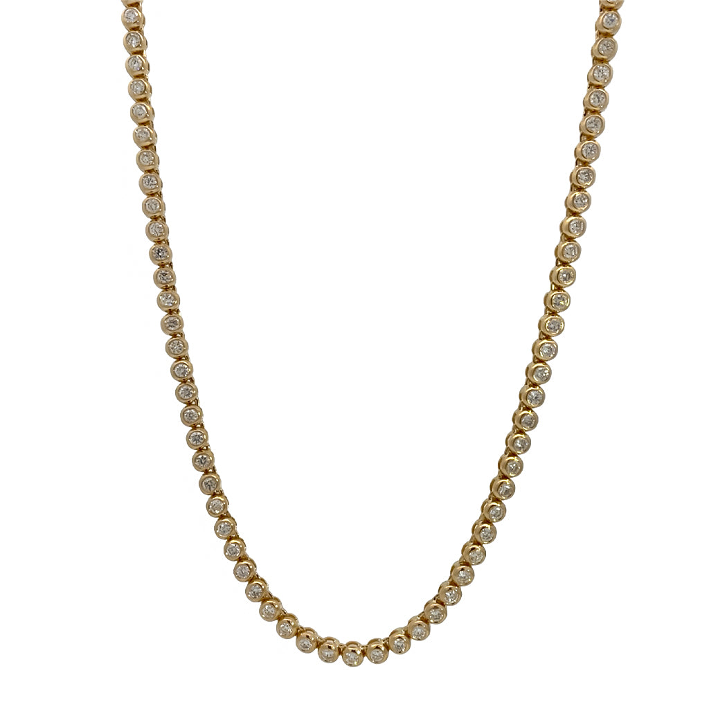 Bezel Set Diamond Tennis Necklace