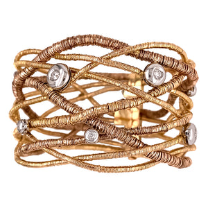 Gold Coil and Diamond Bracelet