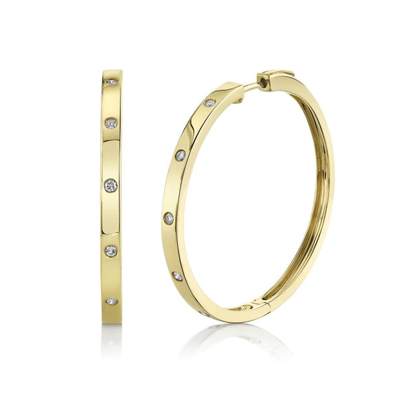 Flush Set Diamond Hoop