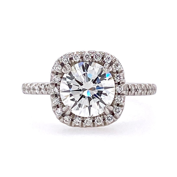 Cushion Shaped Diamond Halo Ring
