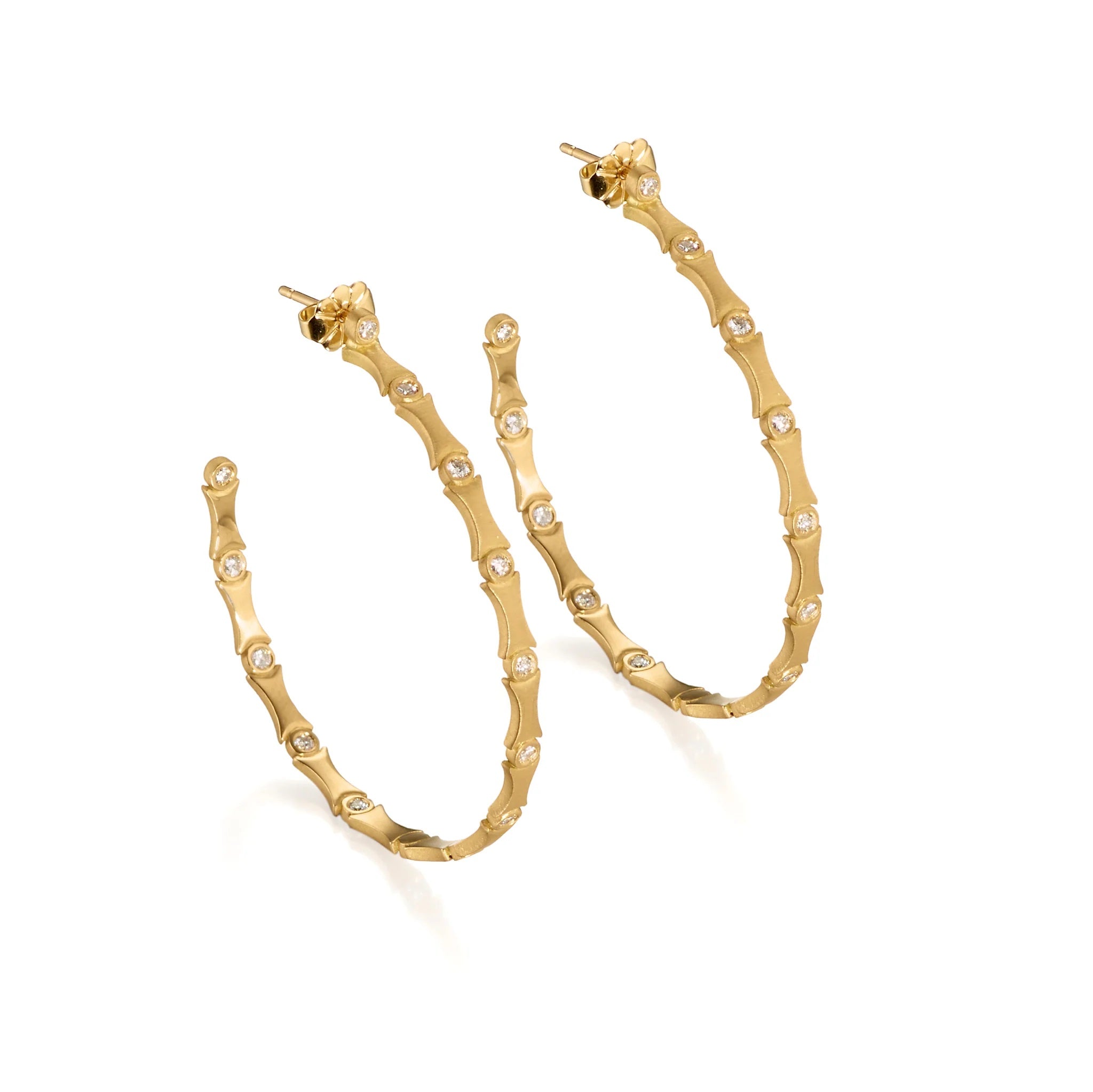 Emerald and Diamond Hoops