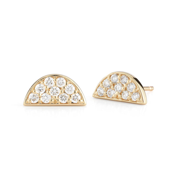 'Luna' Half Moon Stud Earrings