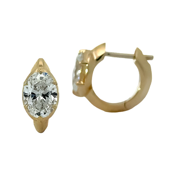Oval Lab Grown Diamond Huggie Earring