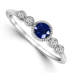 Sapphire and Diamond Stacking Ring