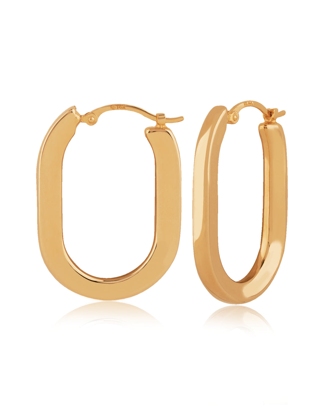 Flat Oval Hoop Earrings