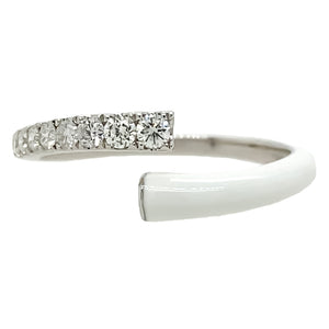 White Enamel Bypass Ring