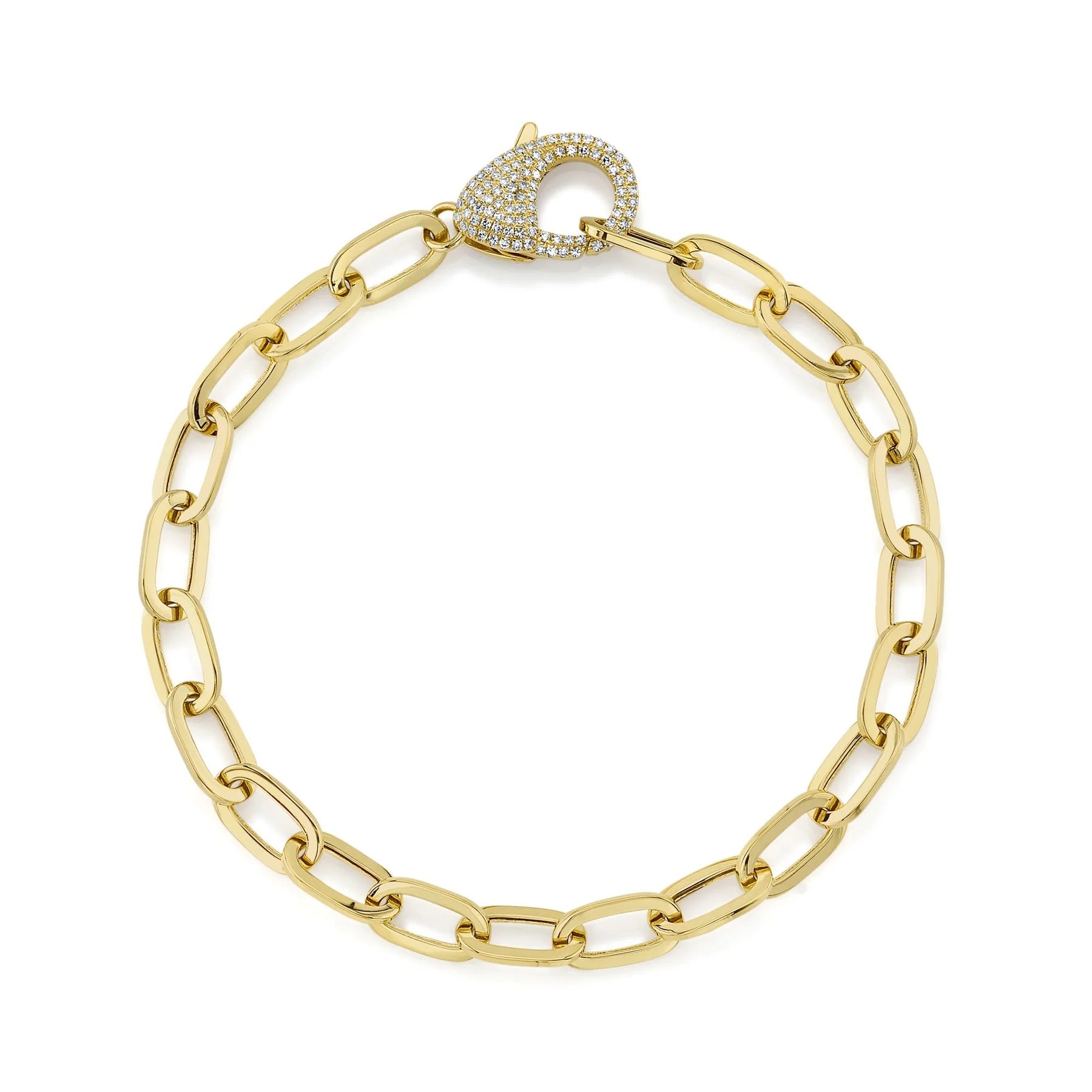 Diamond Clasp Paperclip Bracelet