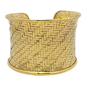 Wide Textured Gold Cuff