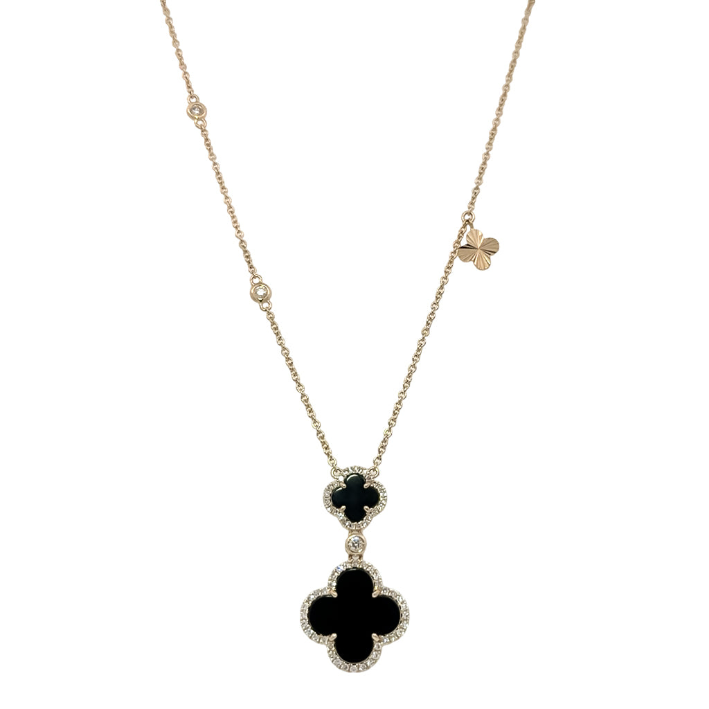 Onyx Clover Necklace